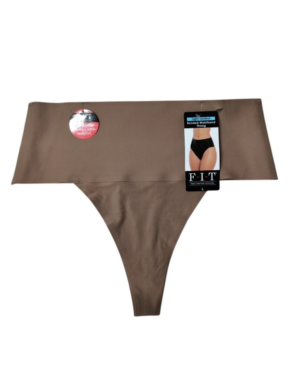 FIT Women's Size Large Bonded Waistband Shaping Thong Panties New With Tags